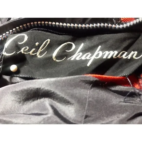 CEIL CHAPMAN‎  Pinup Dress Blue Red Cherries Vintage Rockabilty Size Small - Picture 14 of 14